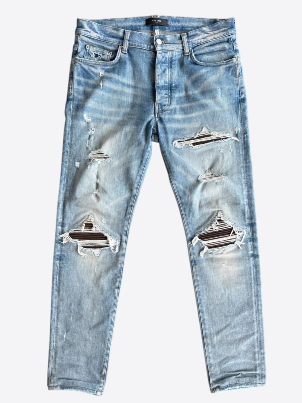 Amiri Clay Indigo & Brown Patch MX1 Jeans